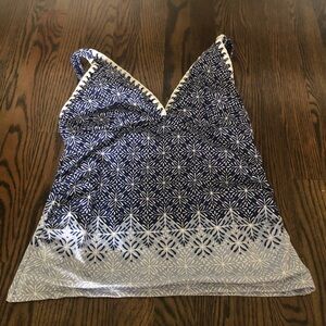 Cabana Life Blue and White Swim Top